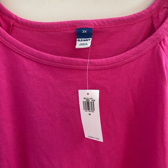 Old Navy Plus Size Top NWT Boho EveryWear Cutwork 100% Cotton Polarized Pink 3X - Picture 9 of 9